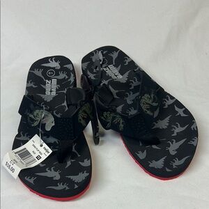 Black and Red Sporty Sandals with Camouflage Design